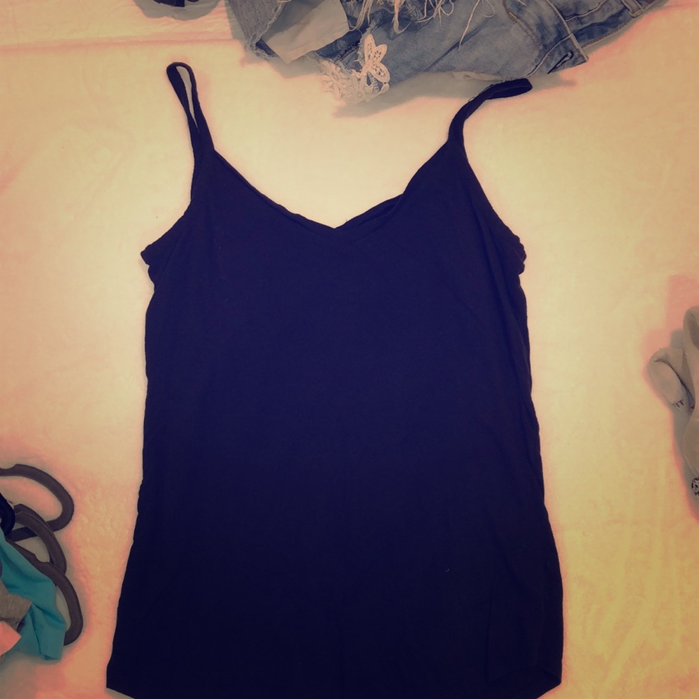 Black plain tank top